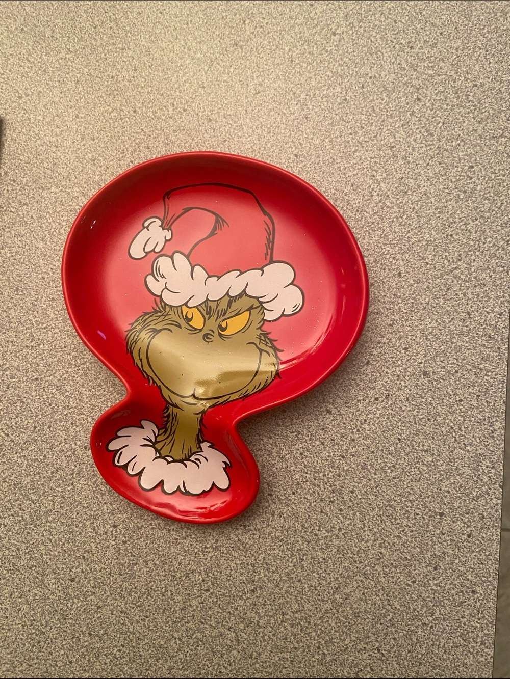 Dr. Seuss Grinch Red and Green Holiday Ceramic Dish